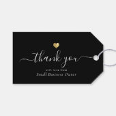 Gouden Hart Moderne Kalligrafie Script Business Cadeaulabel (Voorkant (Horizontaal))