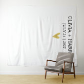 Gouden Hart Moderne Minimalistische Bruiloft Achte Wandkleed (In Situ (horizontaal))