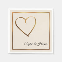 Gouden Hart & Rand met Namen op Cream