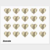 Gouden Hart Rozen Angel Wings Monogram Hart Sticker (Vel)