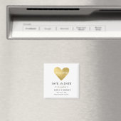 Gouden Hart Save the Date Bruiloft Magnet Magneet (Insitu (Vaatwasser))