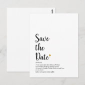 Gouden Hart Script Bewaar de Datum Definitie Briefkaart (Voorkant / Achterkant)