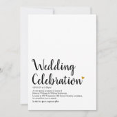 Gouden Hart Script Bruiloft Definitie Kaart (Voorkant)