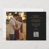 Gouden Hart Script Foto Huwelijk QR Code Save The Date (Achterkant)