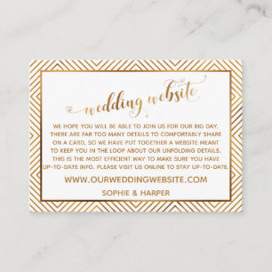 Gouden Hart Script op Witte Trouwwebsite Informatiekaartje