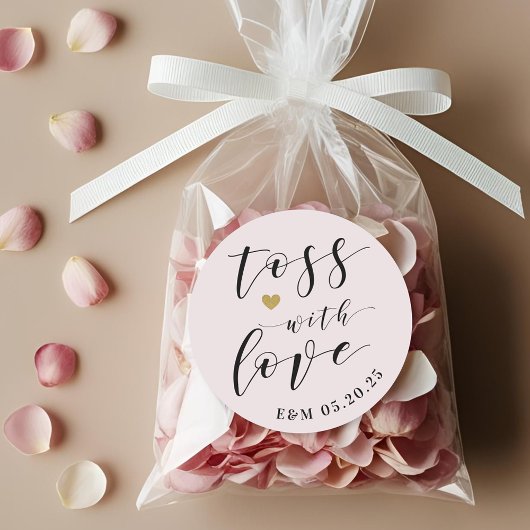Gouden Hart Toss Met Liefde Bruiloft Confetti Favo Ronde Sticker