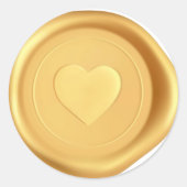 Gouden Hart Wax Seal Bruiloft Envelop Stickers (Voorkant)