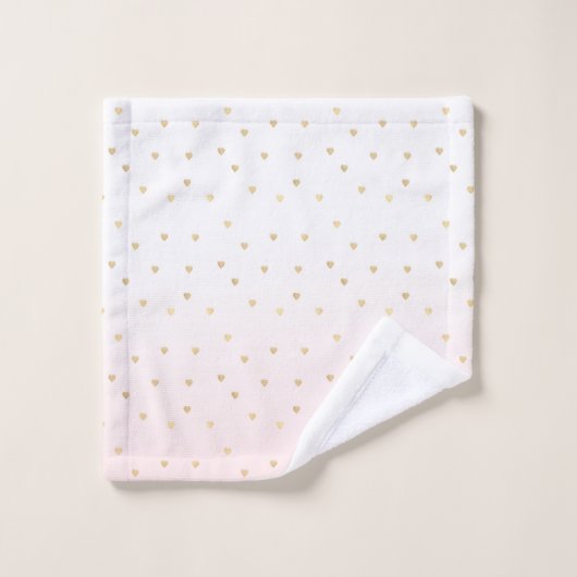 Gouden harten Blush Pink Ombre Bad Handdoek (Wasdoekje)