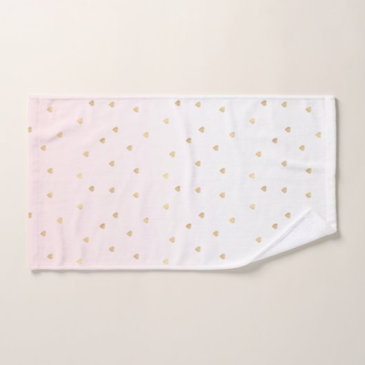 Gouden harten Blush Pink Ombre Bad Handdoek (Handdoek)