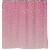 Gouden harten Blush Pink Ombre Douchegordijn (Voorkant)