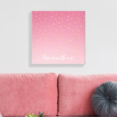 Gouden Harten Blush Pink Ombre Liefde is in de luc Canvas Afdruk (Insitu (Woonkamer))