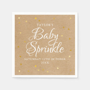 Gouden Harten Confetti Baby Sprinkle / Shower Rust Servet
