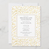 Gouden Harten Confetti Bruidsmeisjes Lunch Kaart (Voorkant)