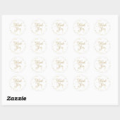Gouden Harten Confetti Elegant Script Bedankt Ronde Sticker (Vel)