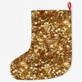 Gouden Harten Confetti Grote Kerstsok (Achterkant)
