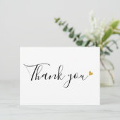 Gouden harten Elegante moderne script Bedankkaart (Staand voorkant)