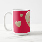 Gouden harten, gepersonaliseerd koffiemok (Links)