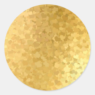 Gouden Harten Modern Elegante Lege Sjabloon Chic Ronde Sticker