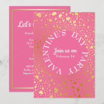 Gouden Harten Omcirkeld Modern Valentijn Party