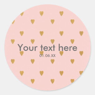 Gouden harten op roze verjaardagsfeest sticker