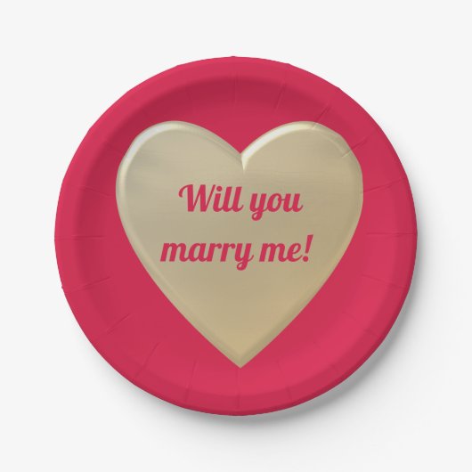 gouden harten papieren bordje (Voorkant)