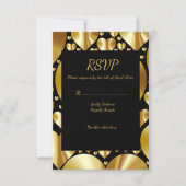 gouden harten rsvp reactiekaart bruiloft (Voorkant)