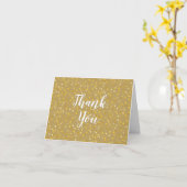 Gouden Harten Script Bedankt Kaart (Gele Bloem)