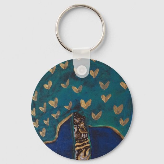 Gouden harten sleutelhanger (Voorkant)