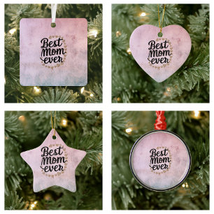 Gouden Harten Trendy Schrift Beste Moeder Ooit Mod Keramisch Ornament