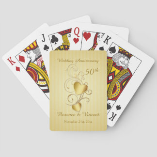 Gouden hartjes 50ste bruiloft Jubileum Pokerkaarten
