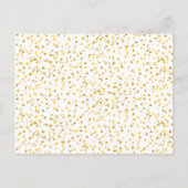 Gouden Hartjes Confetti Save the Date Aankondigingskaart (Achterkant)