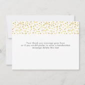 Gouden Hartjes Elegante Moderne Script Bedankkaart (Achterkant)