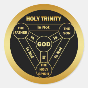 GOUDEN HEILIGE TRINITY SCHILD RONDE STICKER