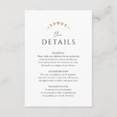 Gouden hemelmaan bruiloft informatiekaartje (Voorkant)
