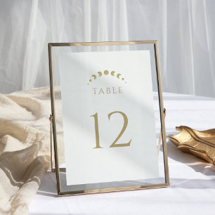 Gouden hemelmaan bruiloft kaart