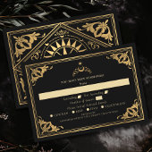 Gouden Hemelse Art Nouveau Tarot Gotische bruiloft RSVP Kaartje
