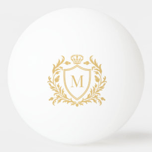 Gouden Heraldische Wapen Kroon Monogram Pingpongballen