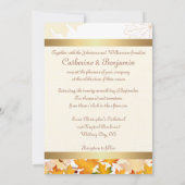 Gouden herfst bladeren bruiloft kaart (Achterkant)