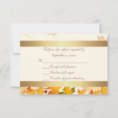 Gouden herfst bladeren bruiloft RSVP (Achterkant)