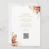 Gouden Herfst Bloemige QR Code Bruiloft Save The Date (Achterkant)