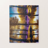 Gouden herfst bos rust legpuzzel (Verticaal)