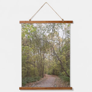 Gouden Herfst Bospad Hangend Wandkleed