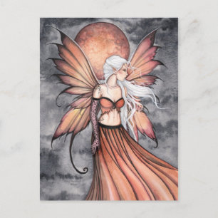 Gouden Herfst Fee Fantasie Kunst Ansichtkaart Briefkaart