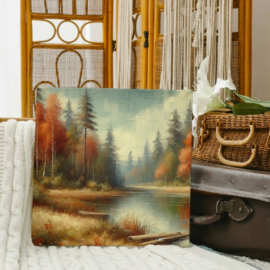 Gouden Herfst Forest Reflections Canvas Afdruk