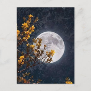 Gouden Herfst Volle Maan Ansichtkaart   Maanverlic Briefkaart