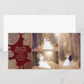 Gouden Herfstbladeren Trouwfoto Bedankt (Voorkant / Achterkant)