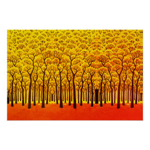 Gouden Herfstbos Perfect Poster