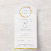Gouden herfstloof bruiloft all in one uitnodiging (Binnen)