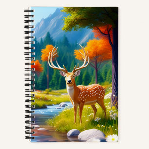 Gouden hert in het bos-987679 notitieboek