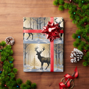 Gouden hert in het Winterlichtbos Cadeaupapier